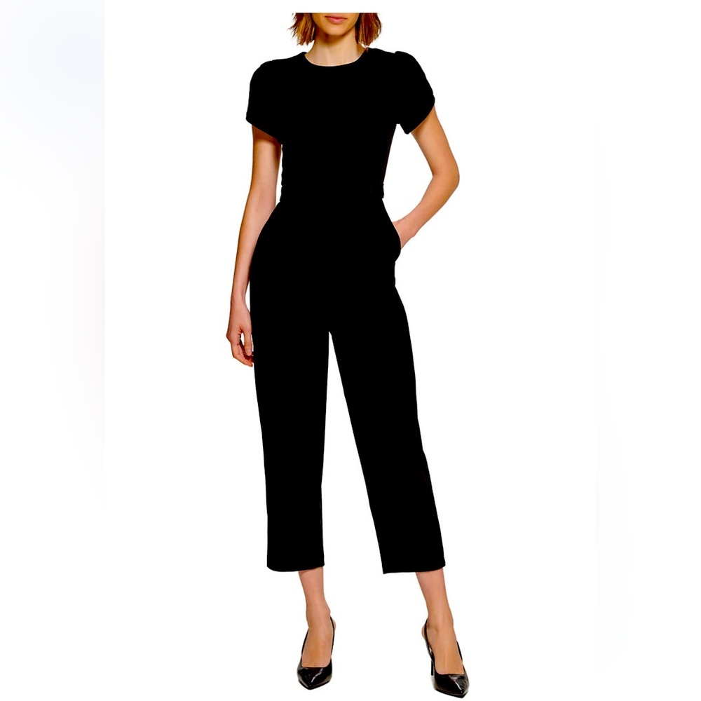 Calvin Klein Jumpsuit. Adjustable belt, gold zipper, Classy Black.